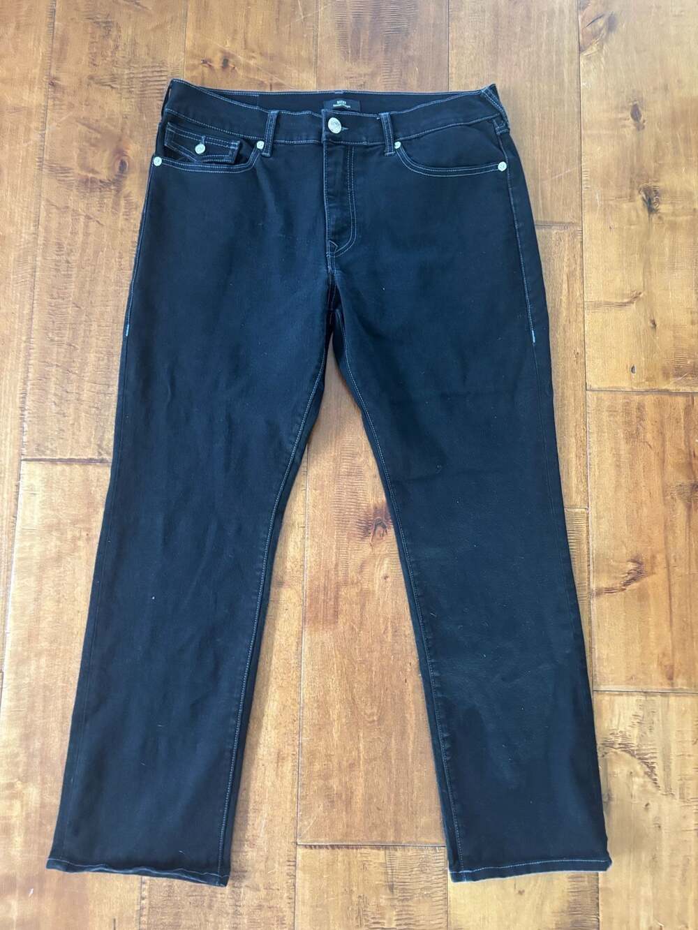 True Religion Ricky Relaxed Straight Men's Black Jeans, Size 36